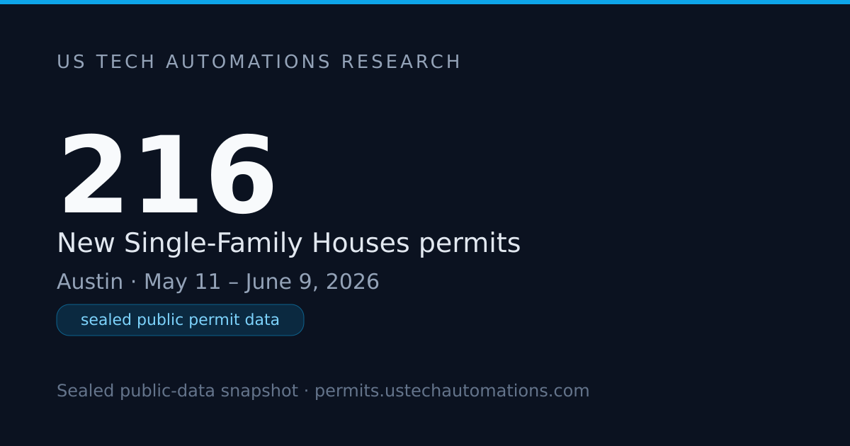 Austin New Single-Family Houses: 216 Permits — June 2026