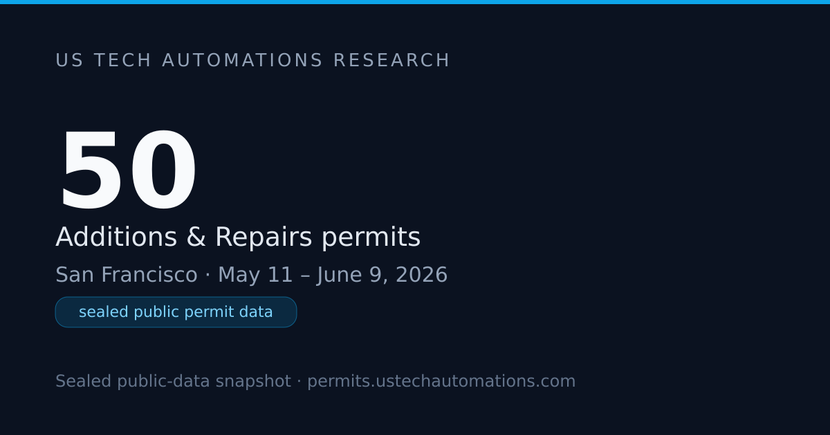 San Francisco Additions & Repairs: 50 Permits — June 2026
